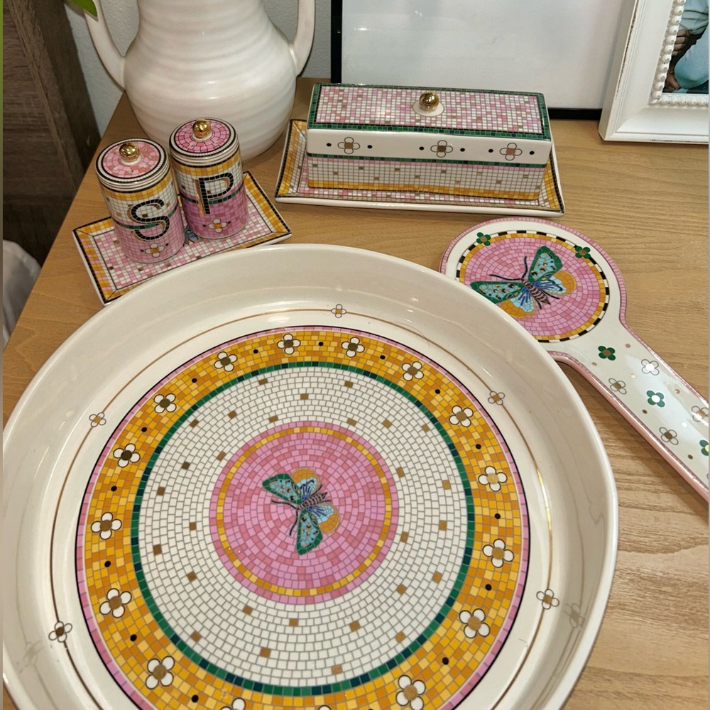 🦋Anthropology Bistro Garden Tile Butterfly collection